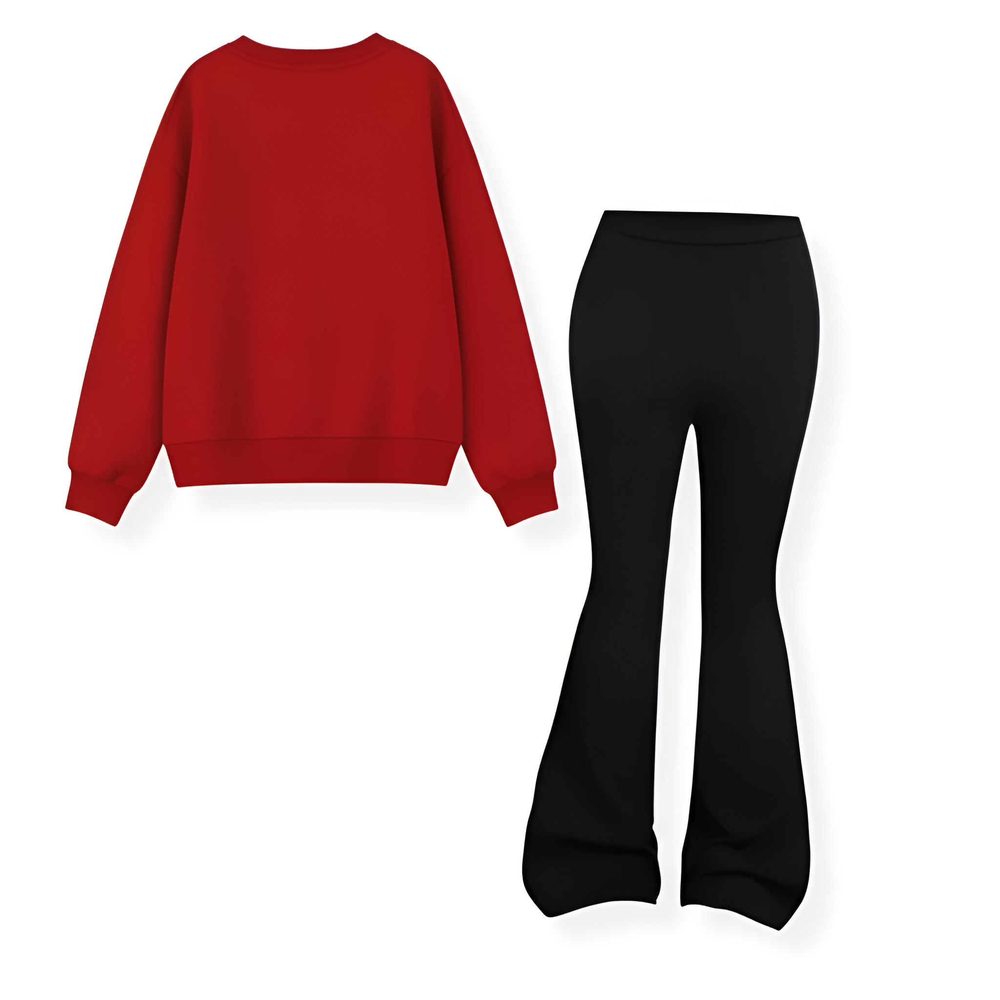 Stitch And Angel Girl Sweatshirt And Flare Pants 2 Piece Set