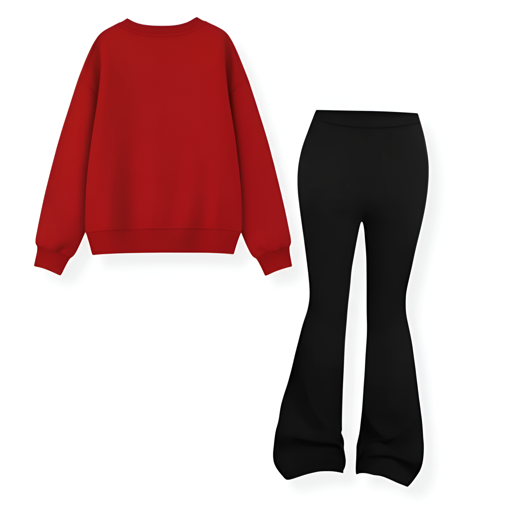 Stitch And Angel Girl Sweatshirt And Flare Pants 2 Piece Set