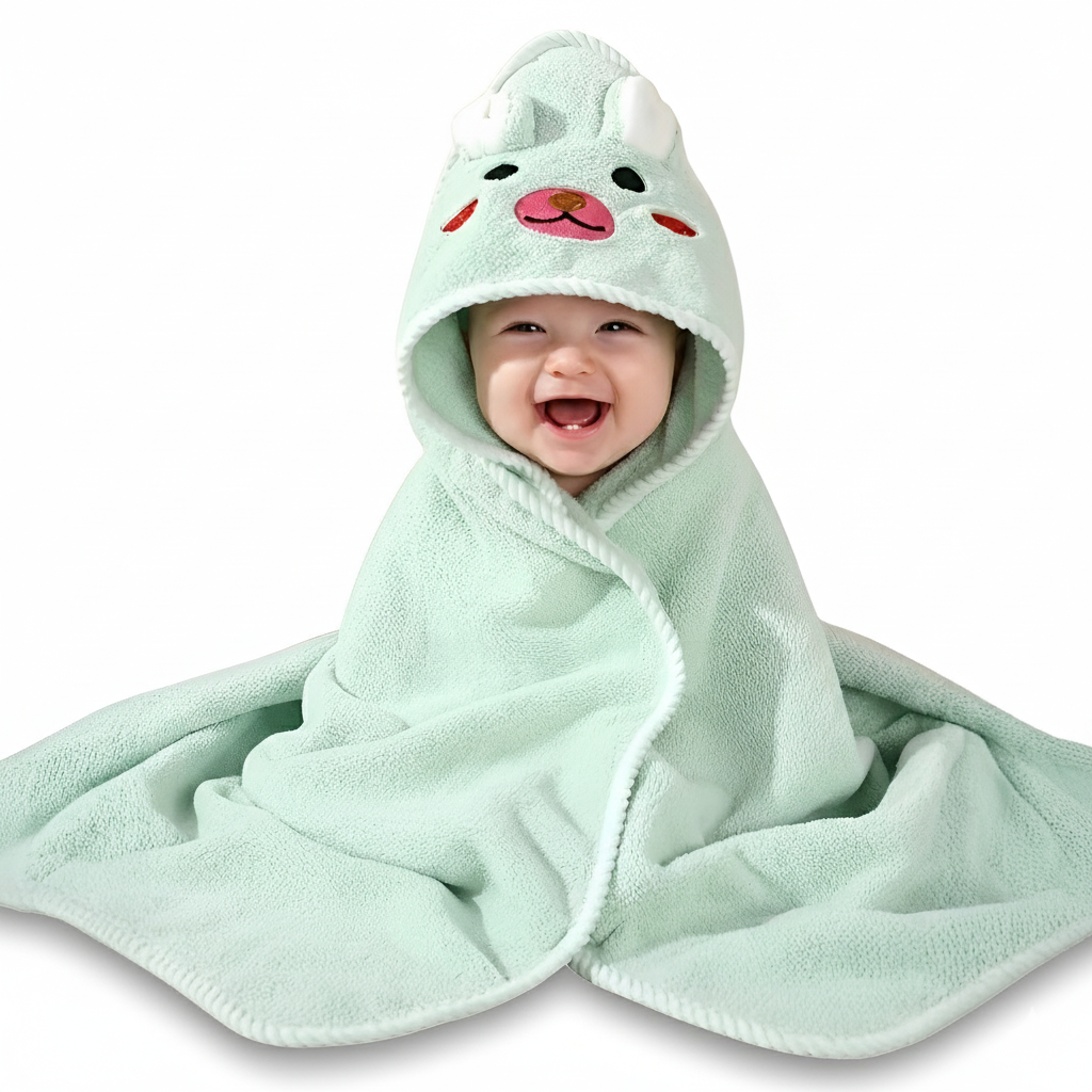 Animal Pattern Hooded Baby Bathrobe