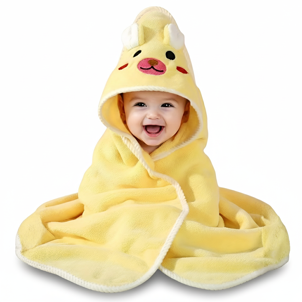 Animal Pattern Hooded Baby Bathrobe