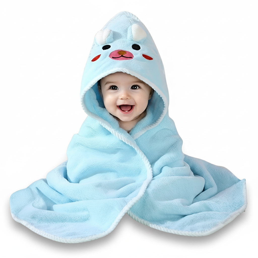 Animal Pattern Hooded Baby Bathrobe