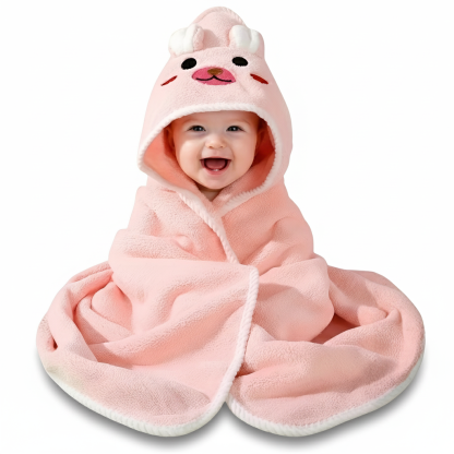 Animal Pattern Hooded Baby Bathrobe