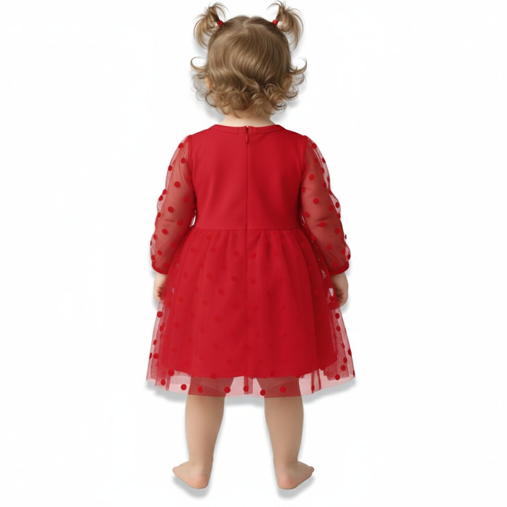 Polka Dot Tulle Skirt Dress For Girls