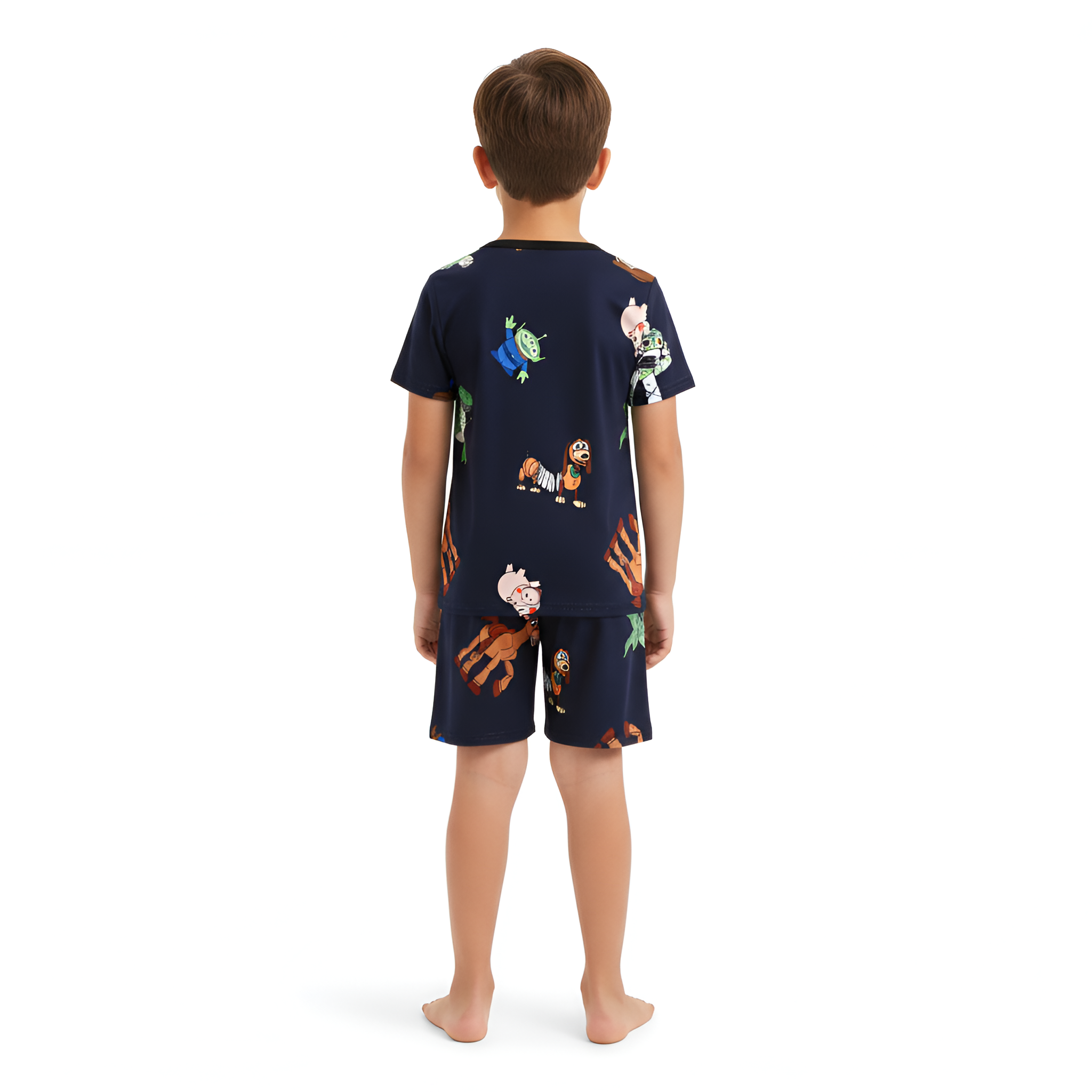 Toy Story Character Print Short Sleeve Pajama Set For Boys