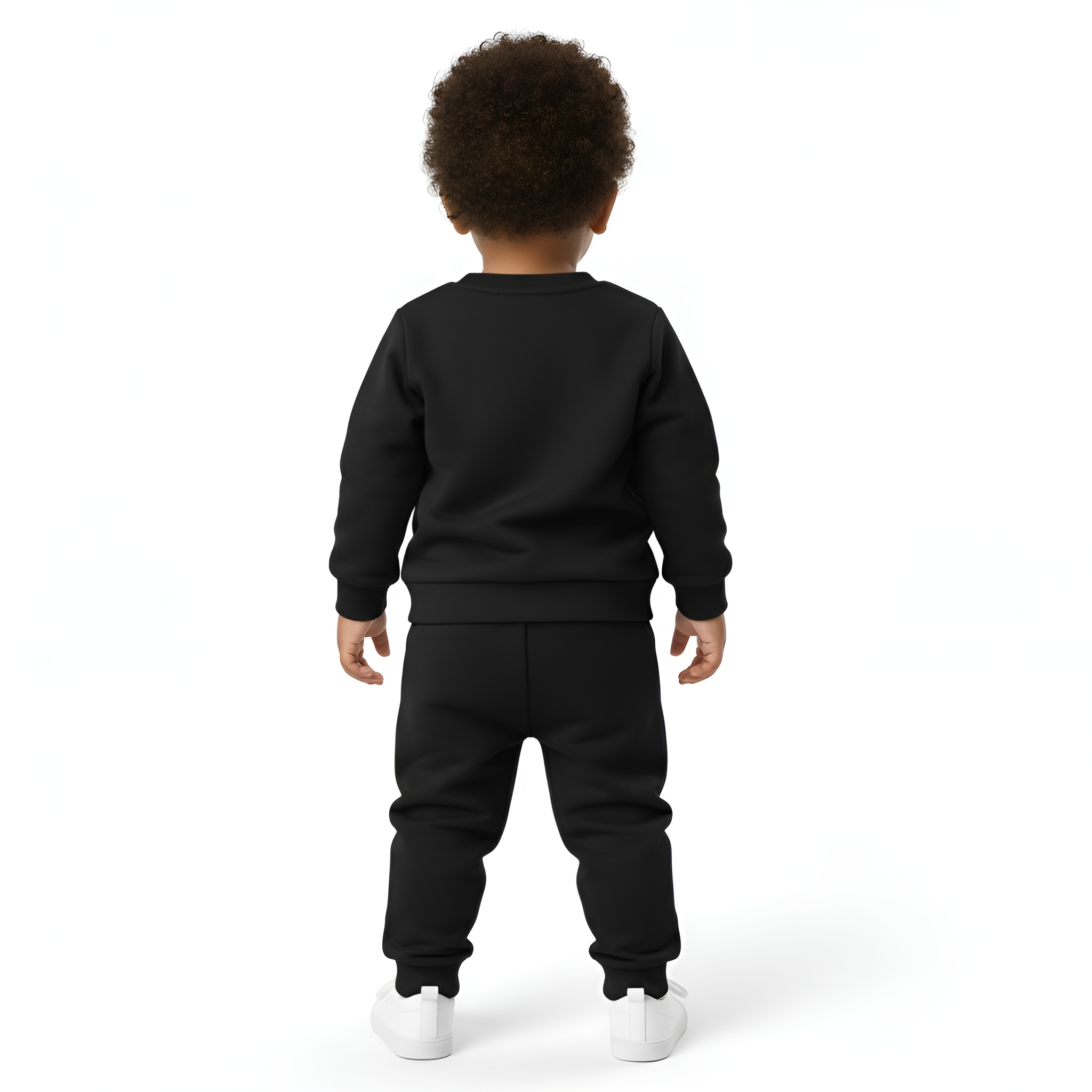 Boys and Girls Cartoon Print Long Sleeve Fleece Sweatshirt and Pants Set