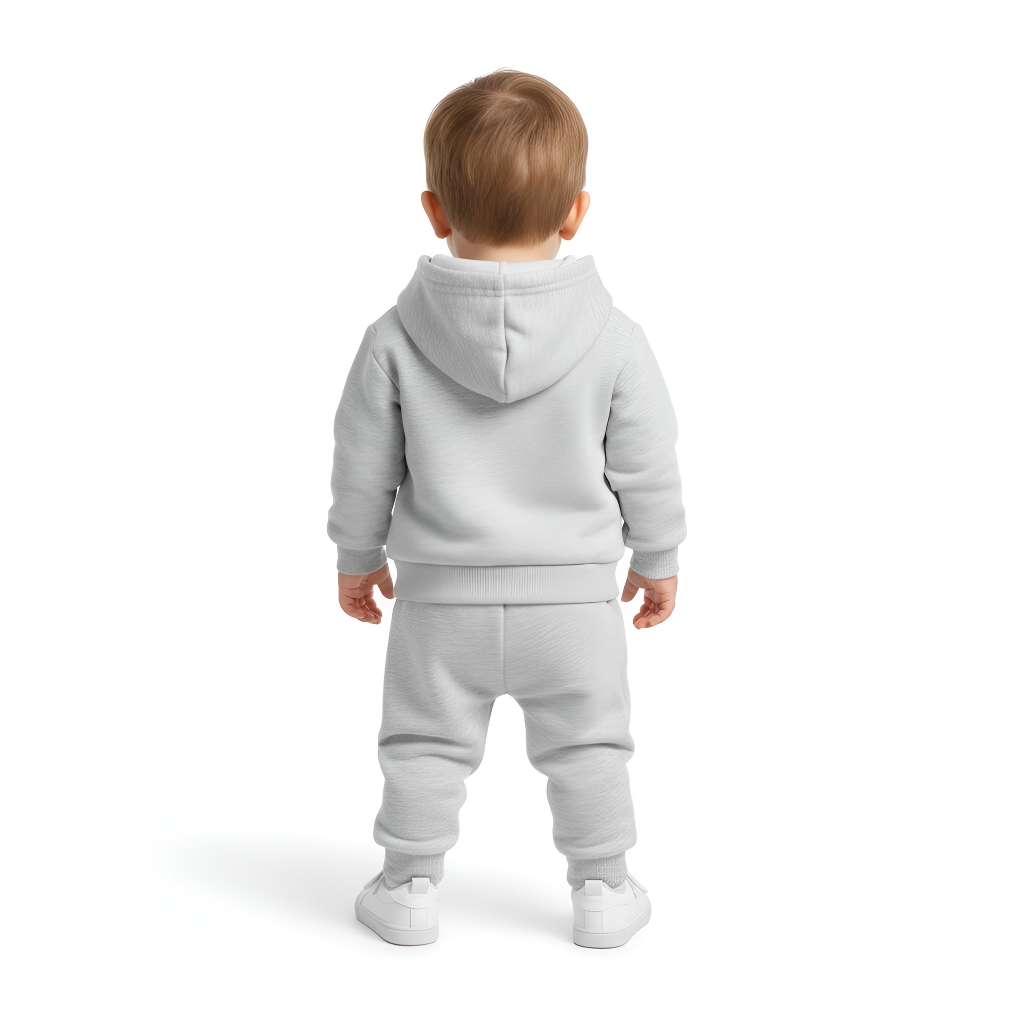 Boy Letter Print Fleece Hooded Sweatshirt Sweatpants Casual Two Piece Set