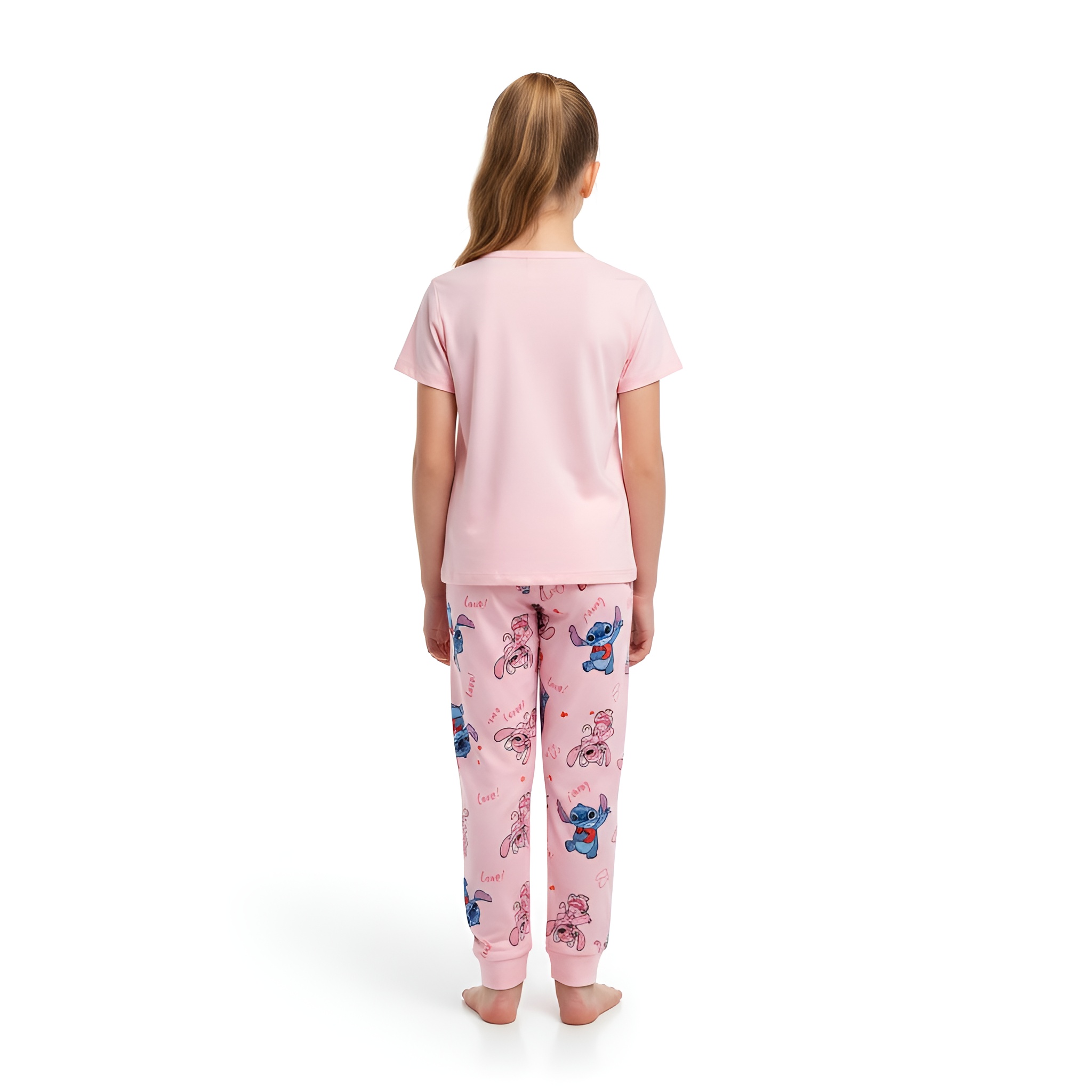 2pcs Short Sleeve TShirt and Pants Loungewear Set for Girls