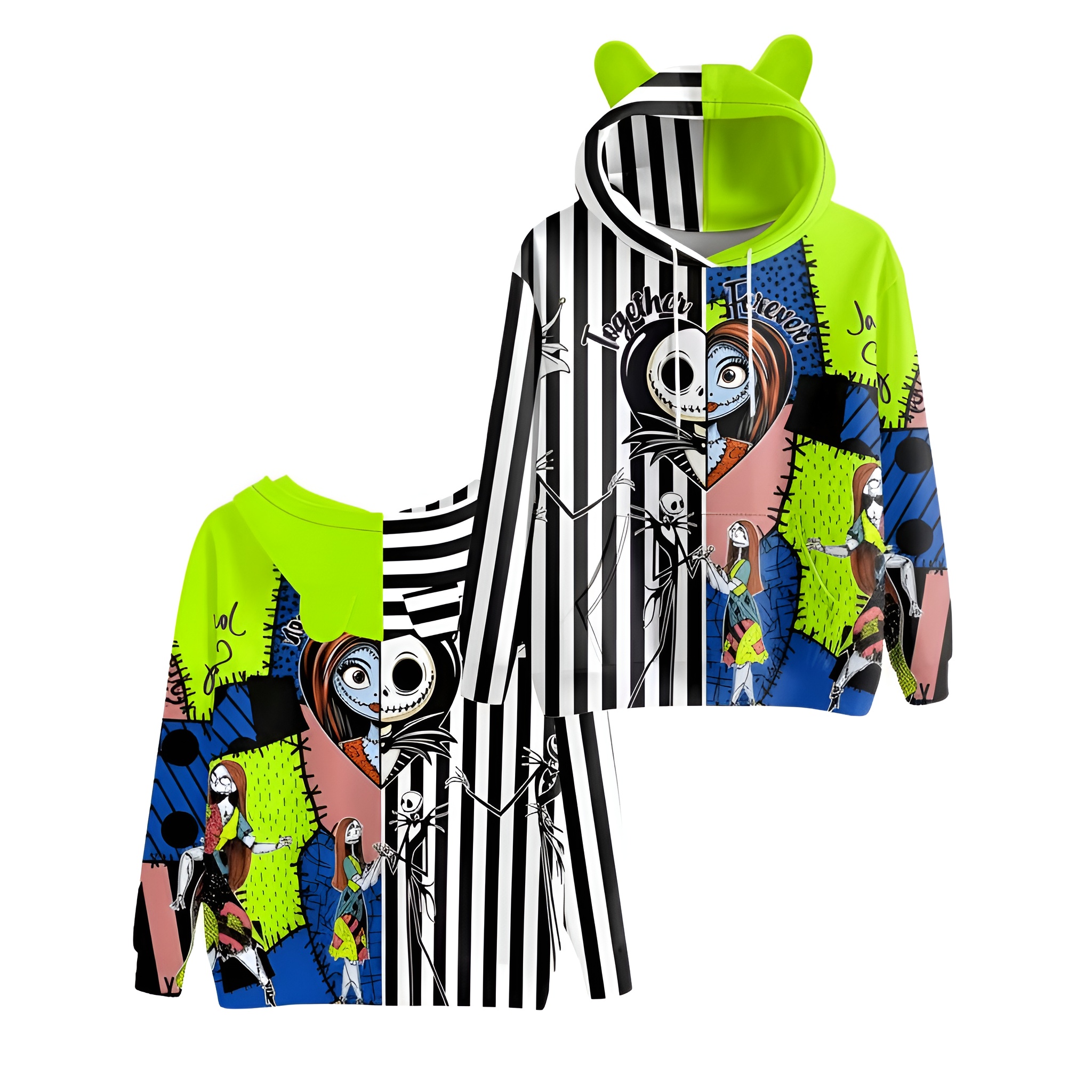 Christmas Hoodie With Pocket For Women With Cat Ear Detail