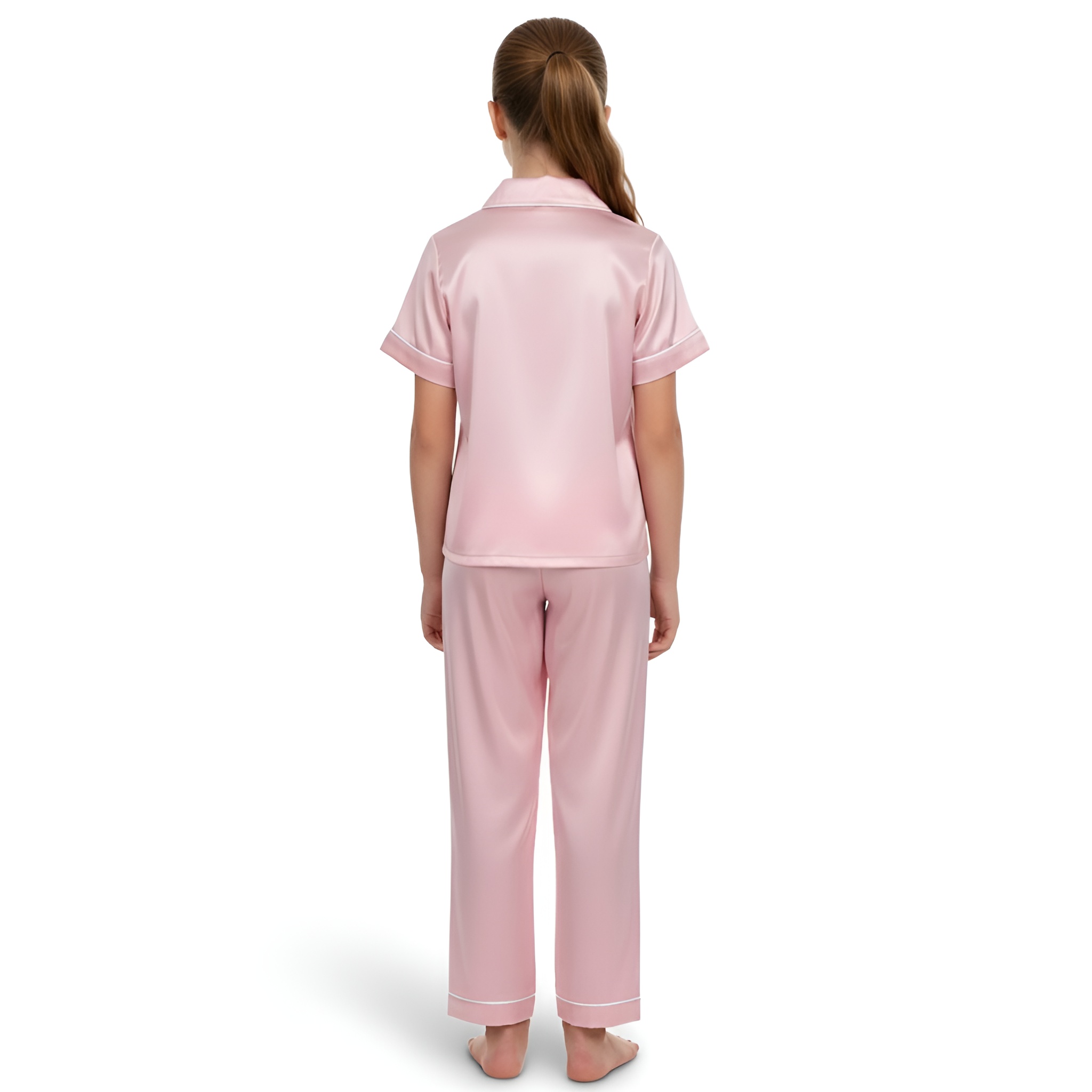 Autumn Satin Short Sleeve Pajama Set