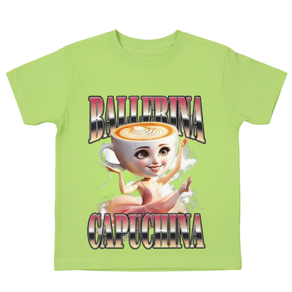 Graphic Print with Ballet Dancer And Cupcake Design Short Sleeve T-Shirt