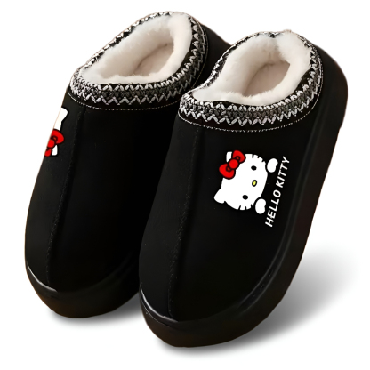 Hello Kitty Printed Plush Slippers