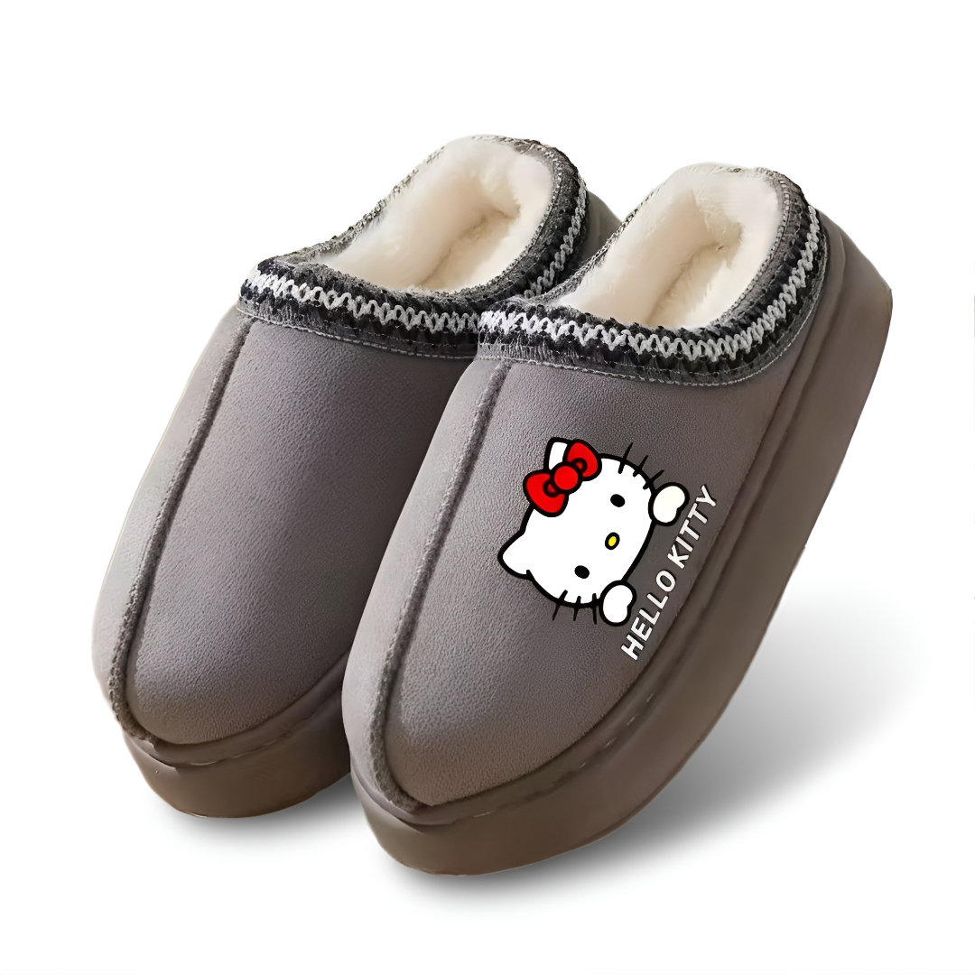 Hello Kitty Printed Plush Slippers
