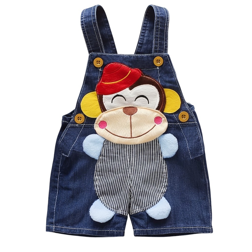 Cartoon Bear Themed Overalls For Baby And Toddlers With Bow Tie