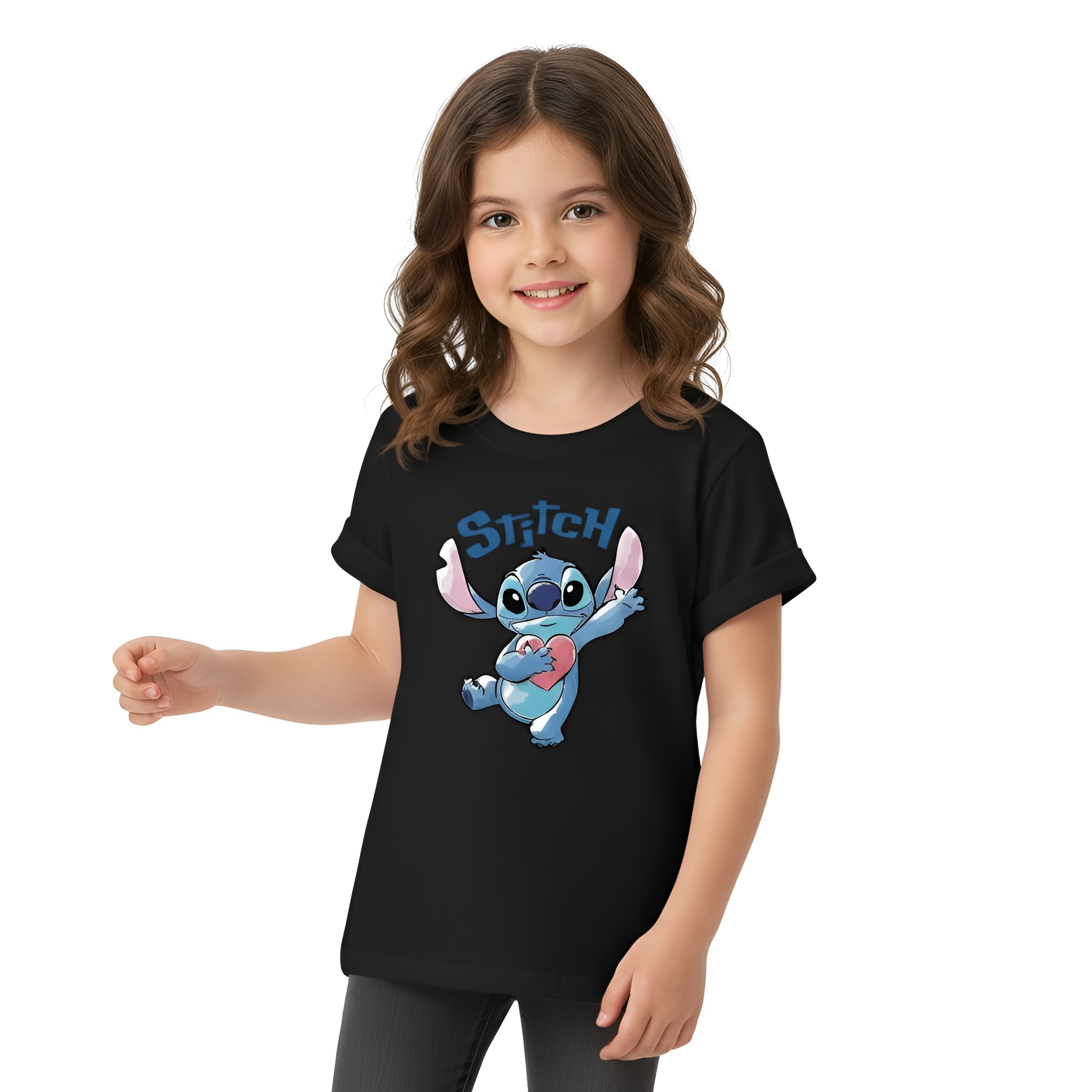 Stitch Cartoon Short Sleeve Graphic T Shirt