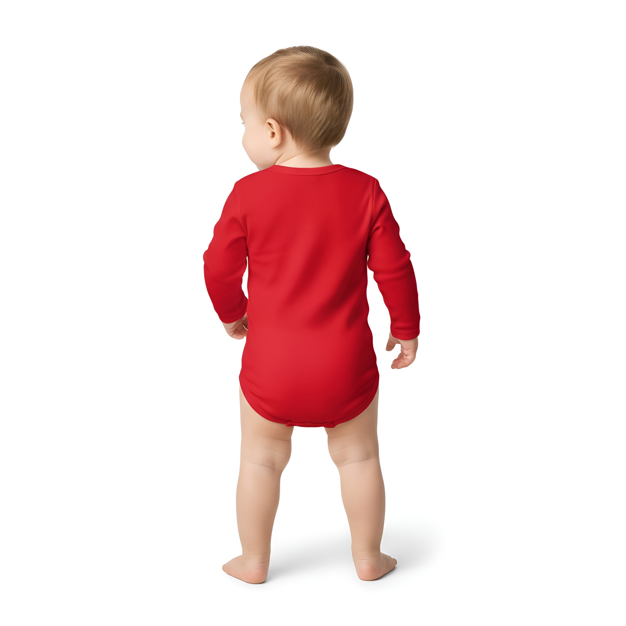 My 1st Christmas Print Casual Long Sleeve Romper for Boys
