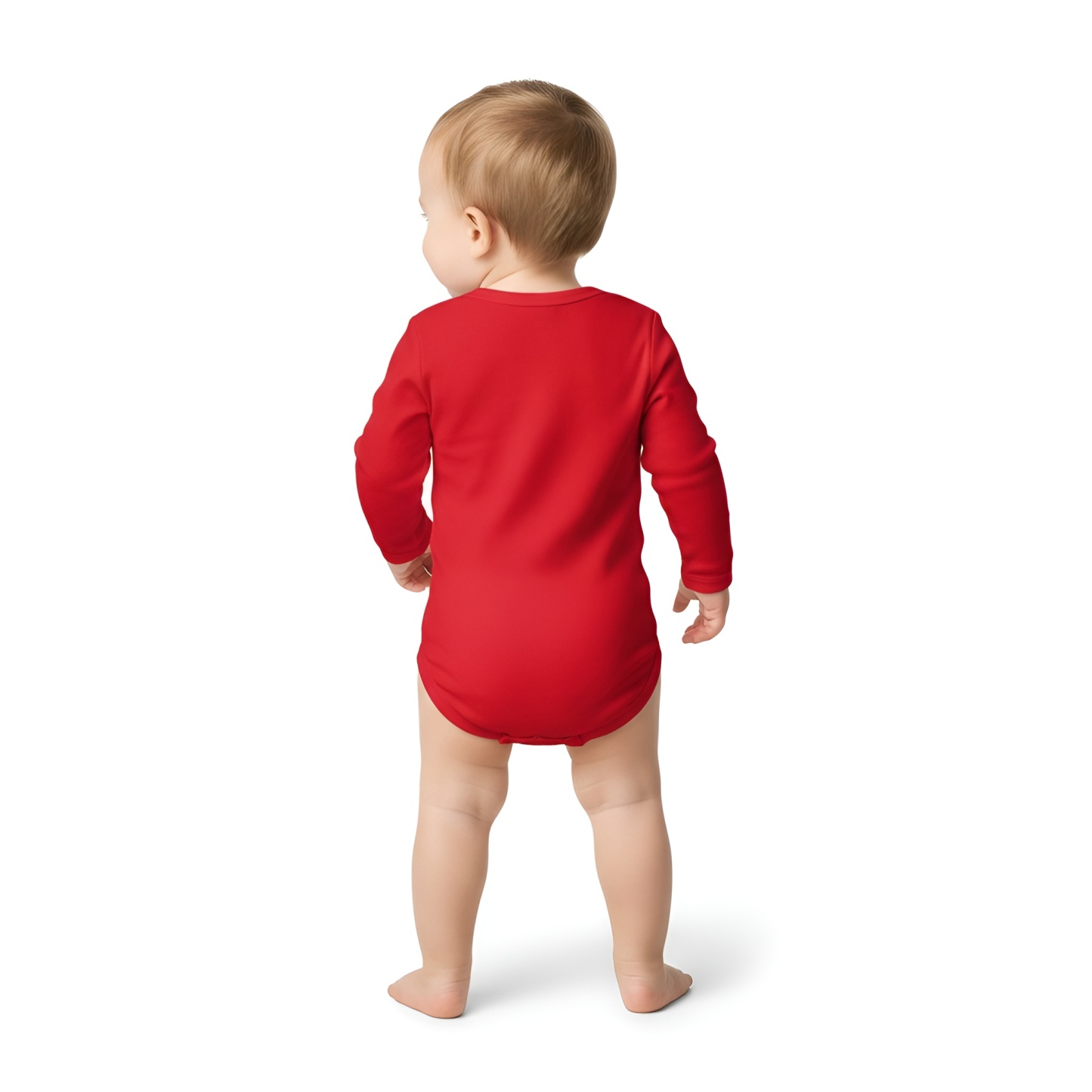 My 1st Christmas Print Casual Long Sleeve Romper for Boys