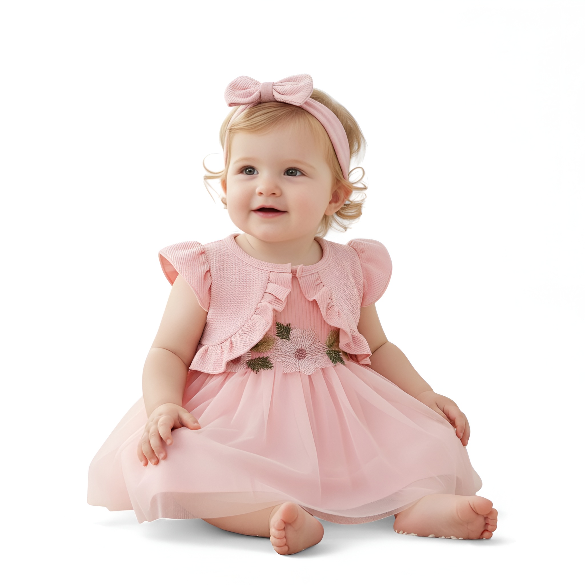 Summer Style Baby Girl Waist Flower Vest Dress