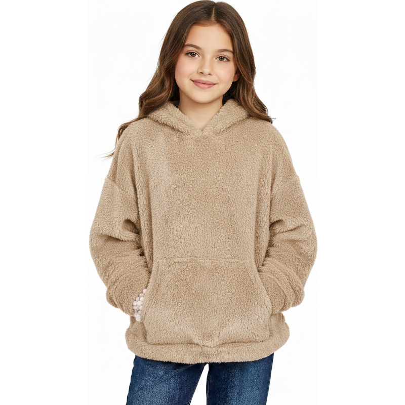 Girls Fuzzy Fleece Pullover Hoodies Sweatshirt