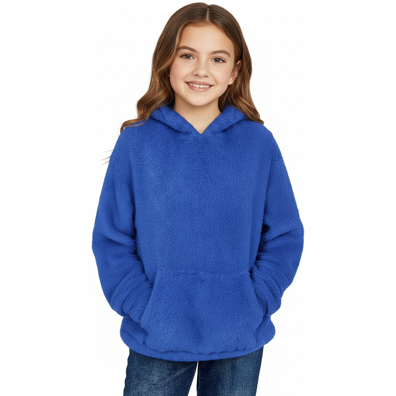 Girls Fuzzy Fleece Pullover Hoodie Sweatshirt