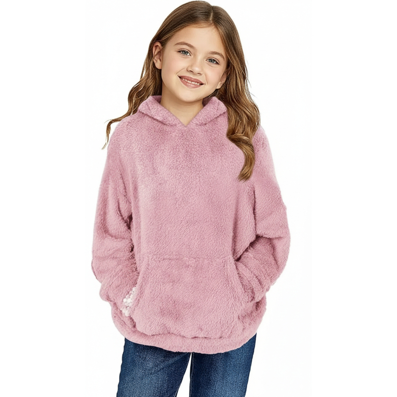 Girls Fuzzy Fleece Pullover Hoodies Sweatshirt