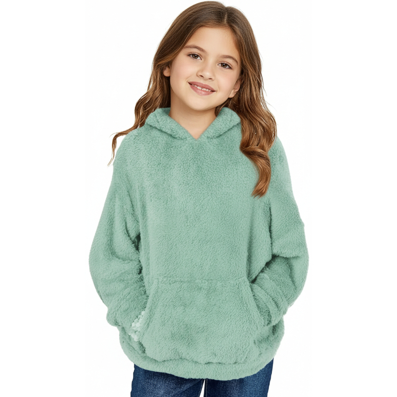 Girls Fuzzy Fleece Pullover Hoodies Sweatshirt