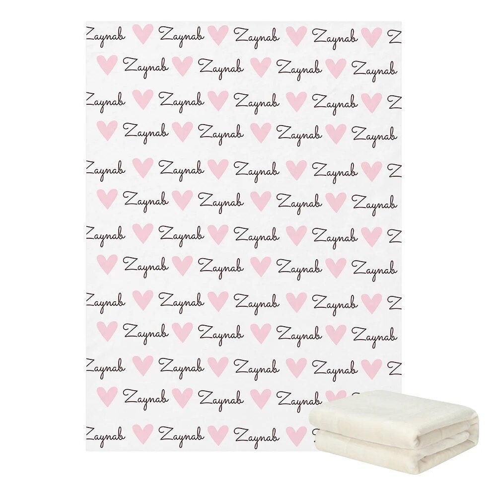 Graphic Name Blanket – Personalized Baby Blanket with Bold Design-Children Cloth Shop