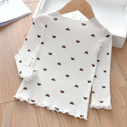 Heart Pattern Girls Long Sleeve Shirt-Children Cloth Shop