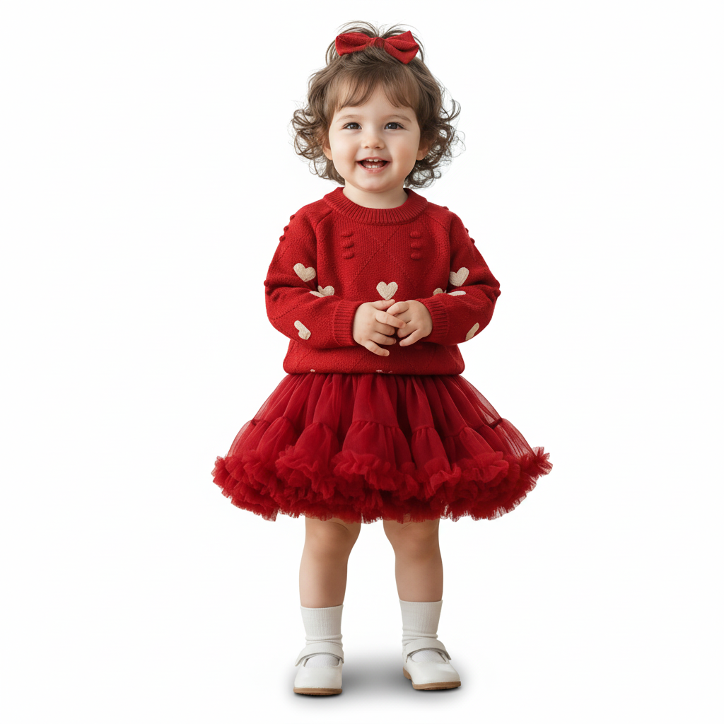 Long Sleeve Sweater And Skirt Set For Girls