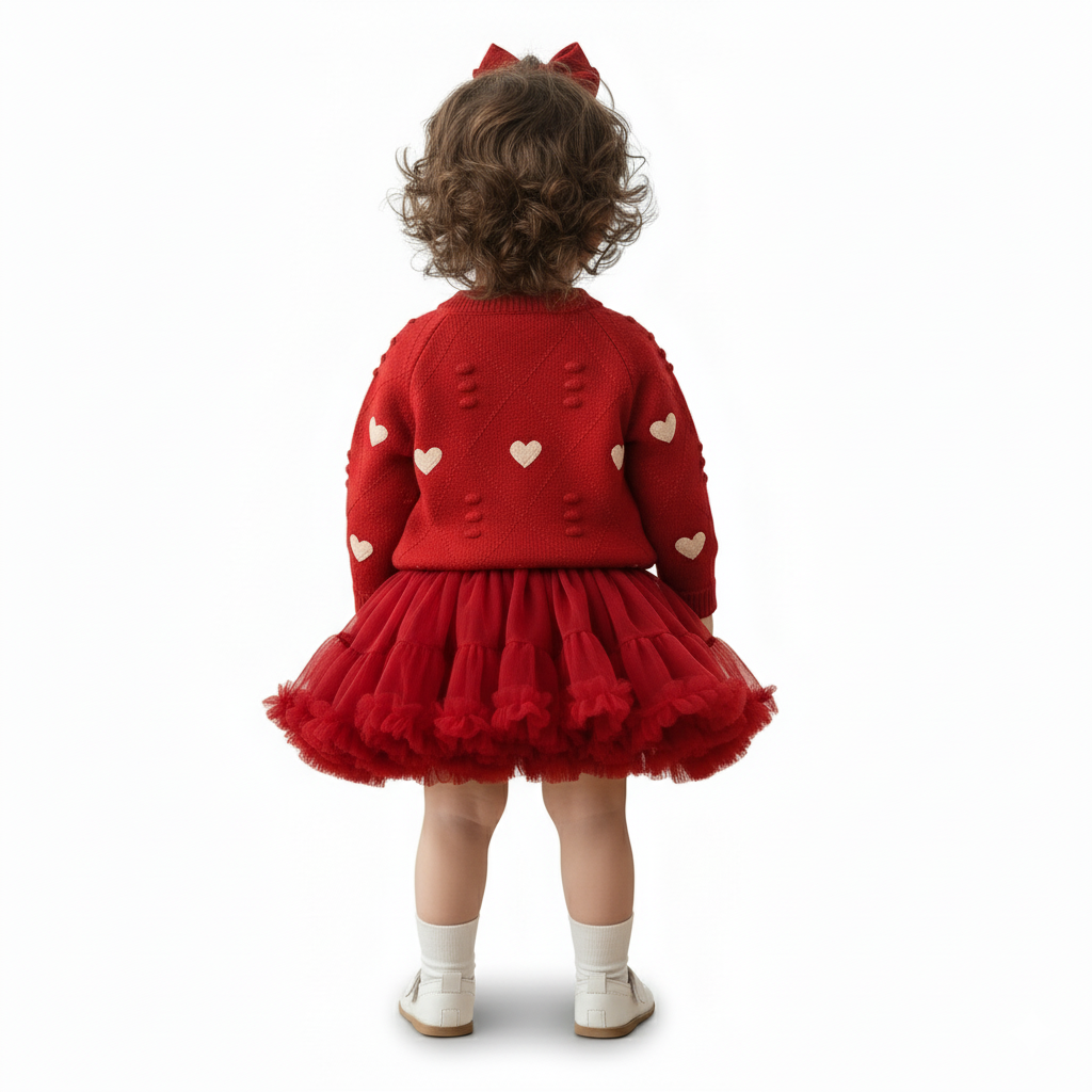 Long Sleeve Sweater And Skirt Set For Girls