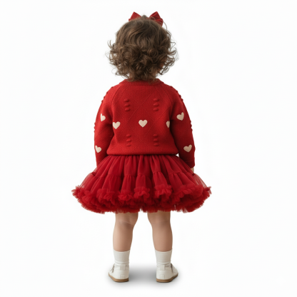 Long Sleeve Sweater And Skirt Set For Girls