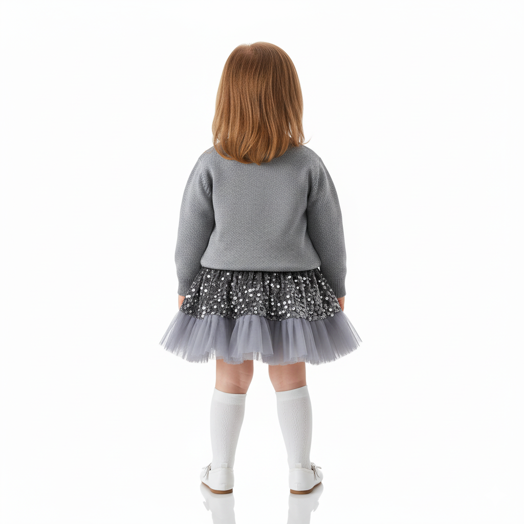 Long Sleeve Sweater And Skirt Set For Girls