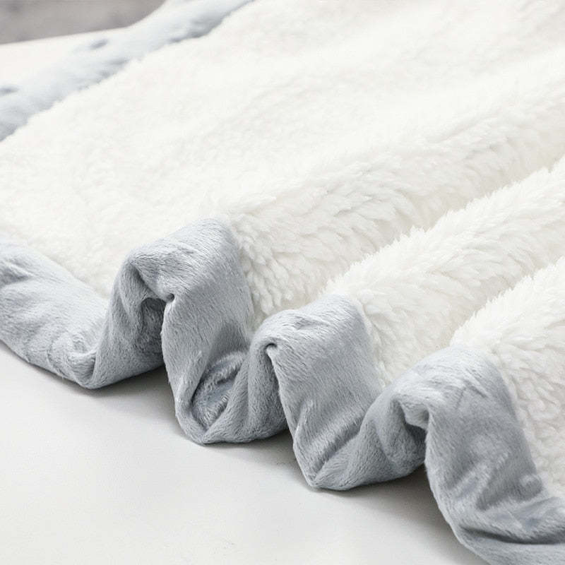 Cartoon Animal Print Flannel Baby Blanket-Children Cloth Shop