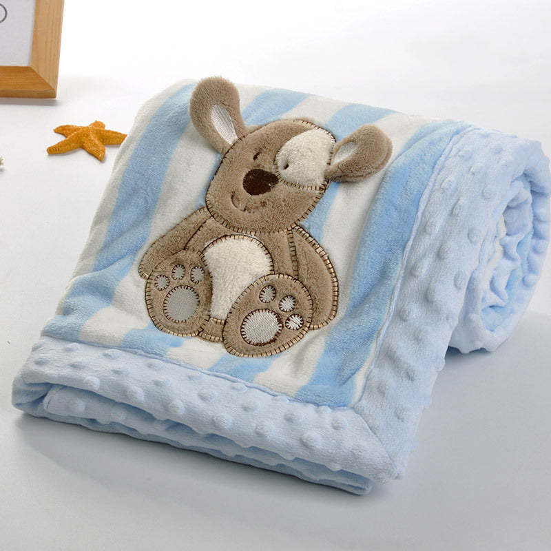 Cartoon Animal Print Flannel Baby Blanket-Children Cloth Shop