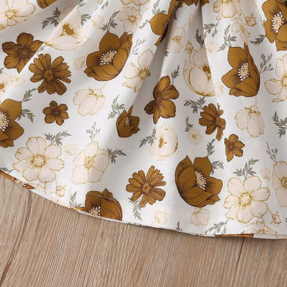 Flowers Print Party Outdoor Dresses For Girls-Children Cloth Shop