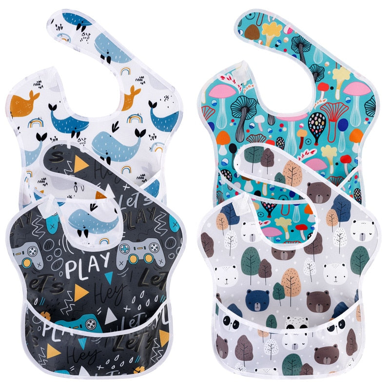 4Pcs Baby Waterproof Feeding Stuff Bibs-Children Cloth Shop