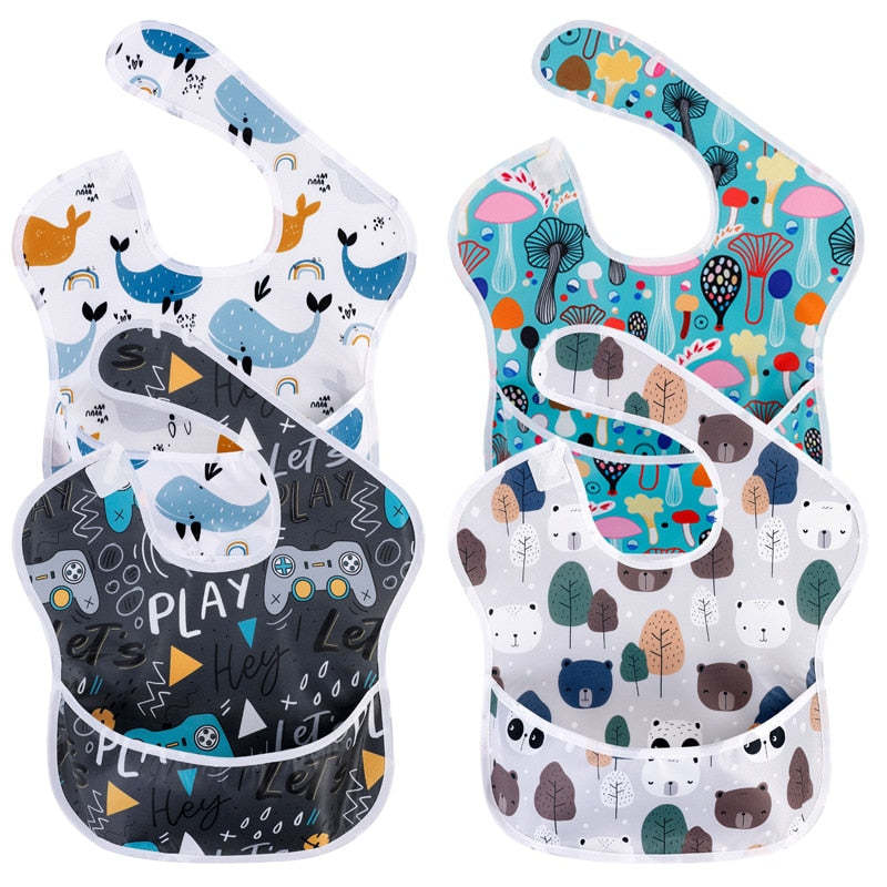 4Pcs Baby Waterproof Feeding Stuff Bibs-Children Cloth Shop