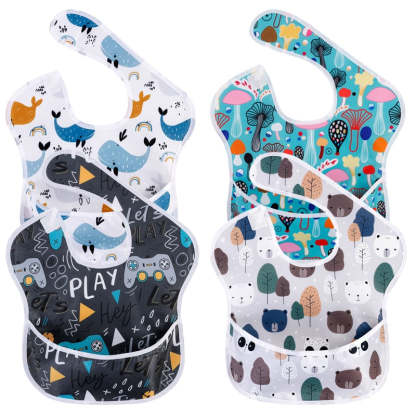 4Pcs Baby Waterproof Feeding Stuff Bibs-Children Cloth Shop