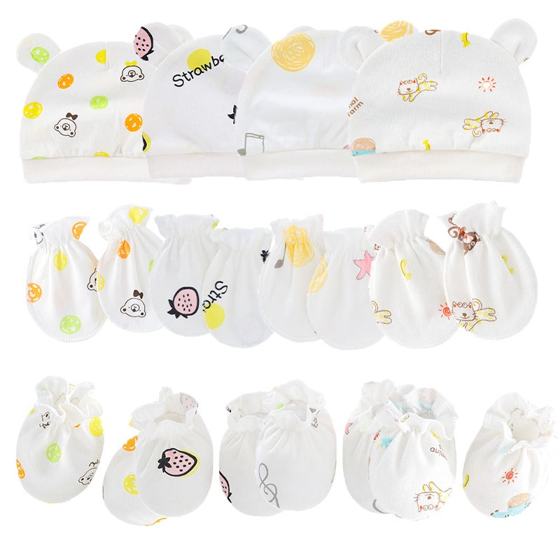 Solid Color Newborn Baby Hat, Gloves And Foot Cover Accessories-Children Cloth Shop