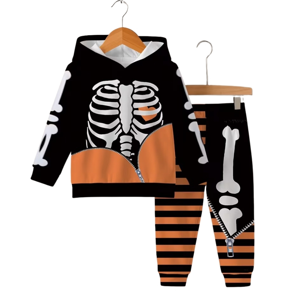 Halloween Series Hooded Sweatshirt Sets For Baby Boys