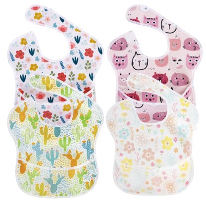 4Pcs Baby Waterproof Feeding Stuff Bibs-Children Cloth Shop