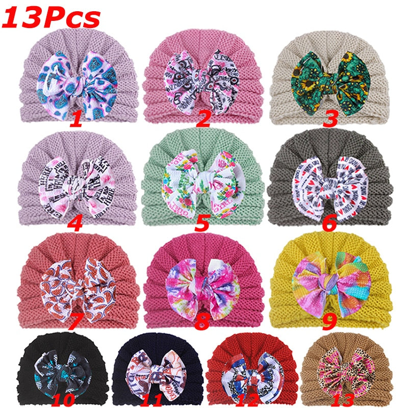 Big Bow Baby Girl Knitted Headband-Children Cloth Shop