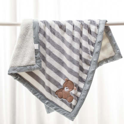 Cartoon Animal Print Flannel Baby Blanket-Children Cloth Shop