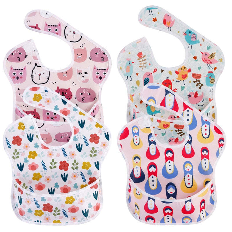 4Pcs Baby Waterproof Feeding Stuff Bibs-Children Cloth Shop
