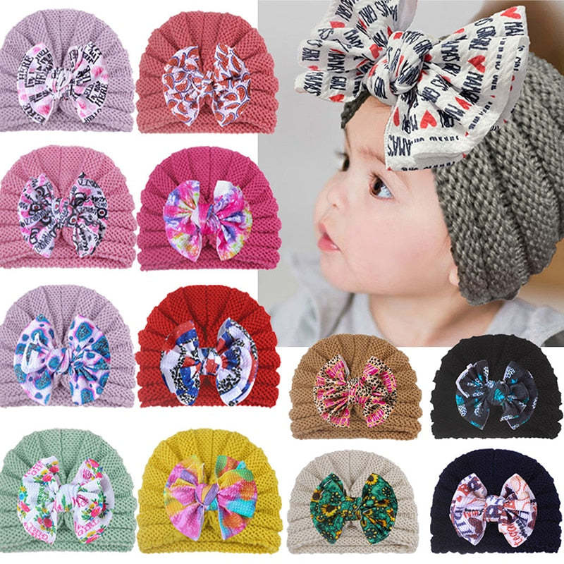 Big Bow Baby Girl Knitted Headband-Children Cloth Shop