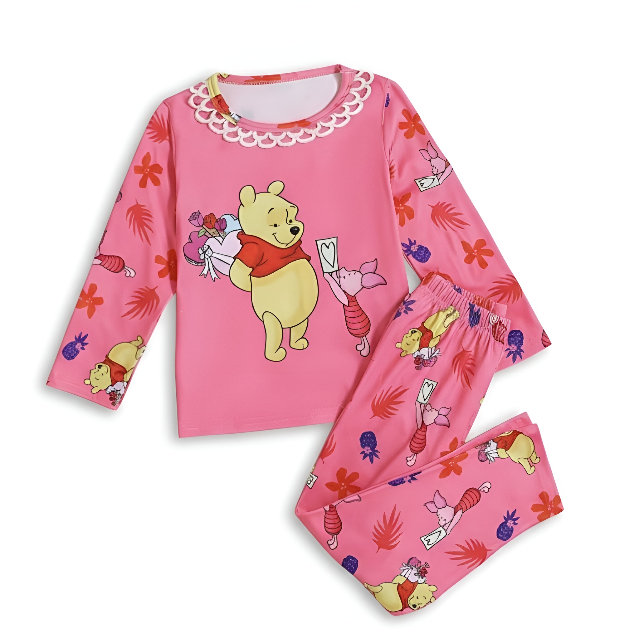 Honey Bear Character Print Pajama Set