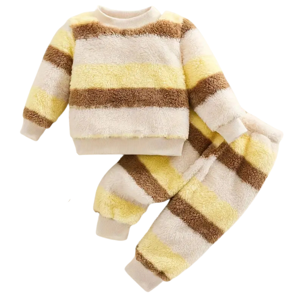 Girls Christmas Flannel Pajamas Set Thickened for Warm Winter Comfort