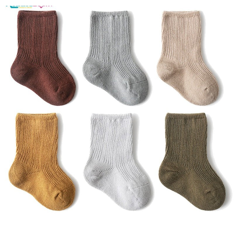 6 Pairs Of Anti-Slip Cotton Kids Socks-Children Cloth Shop