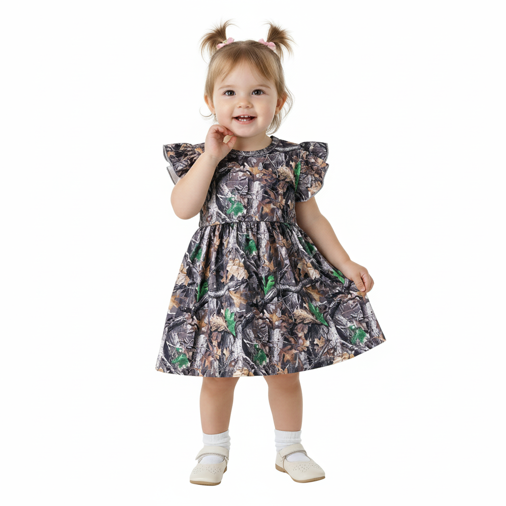 Jungle Animal Print Ruffle Sleeve Summer Dress