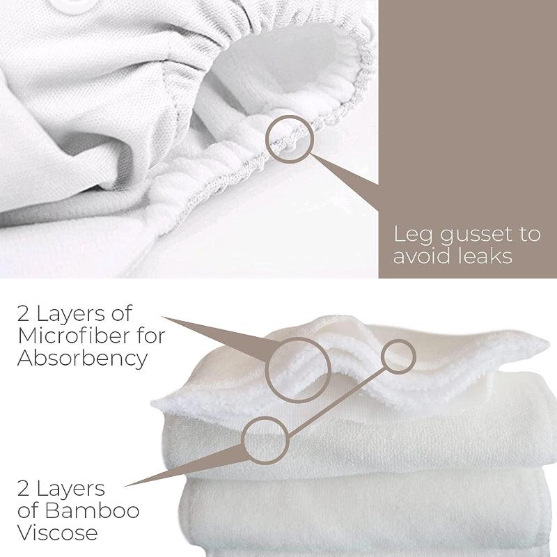 Winter Cloth Pocket Diapers 4 Pack With 4 Bamboo Inserts-Children Cloth Shop