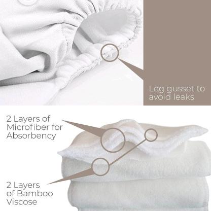 4 Pack Winter Cloth Pocket Diapers With 4 Bamboo Inserts For Baby Set-Children Cloth Shop